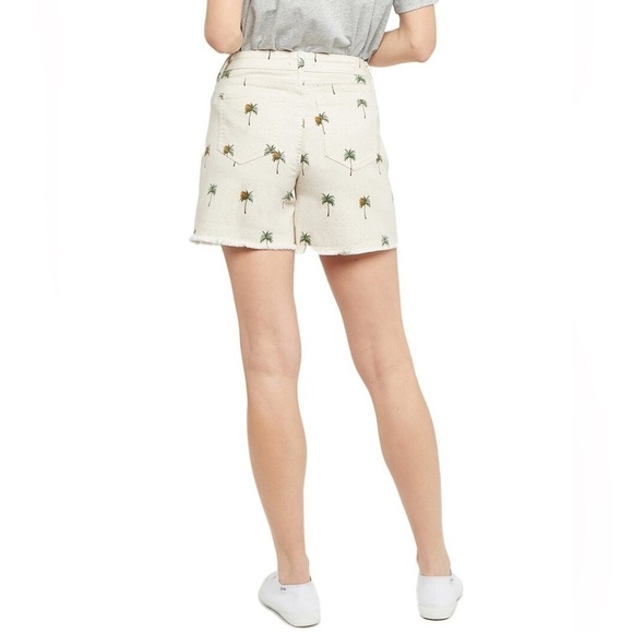 NWT NYDJ Cirque Des Palm Tree High Rise A Line Short Fray Hem Tropical Sz 10 - Picture 2 of 14